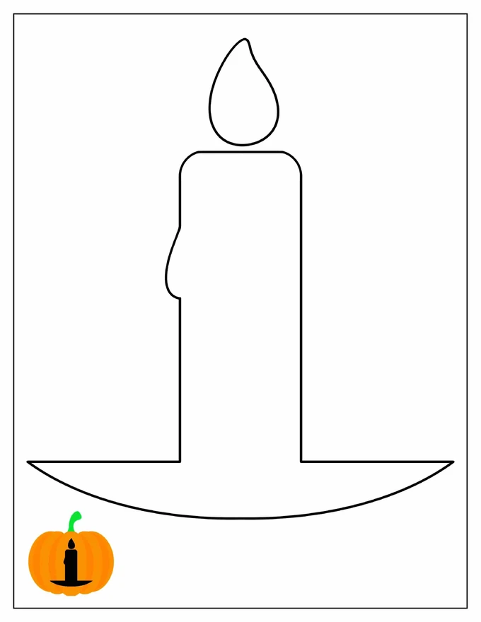 Candle With Flame Printable Template