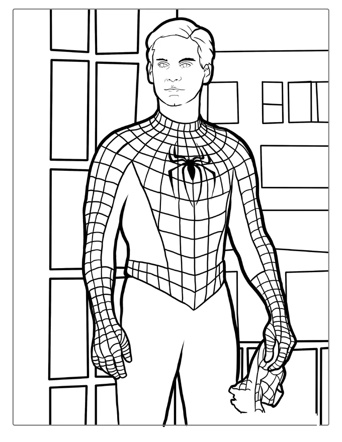 Tobey Maguire As Peter Parker Coloring Page