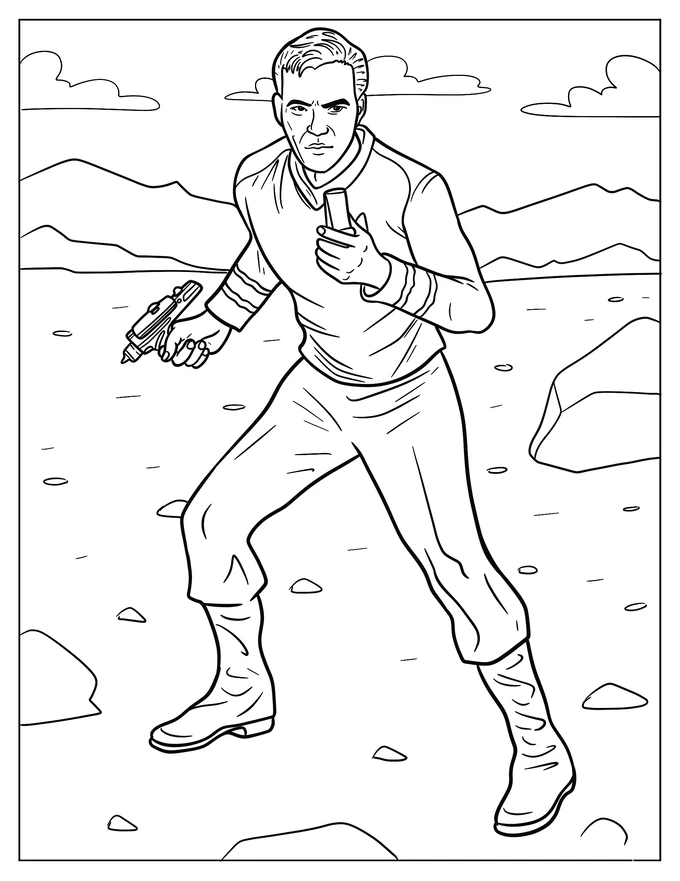 Star Trek William Shatner As Admiral James Kirk Coloring Page