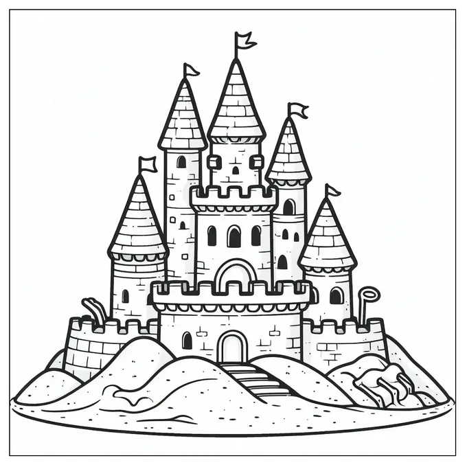 Sand Castle Coloring Page