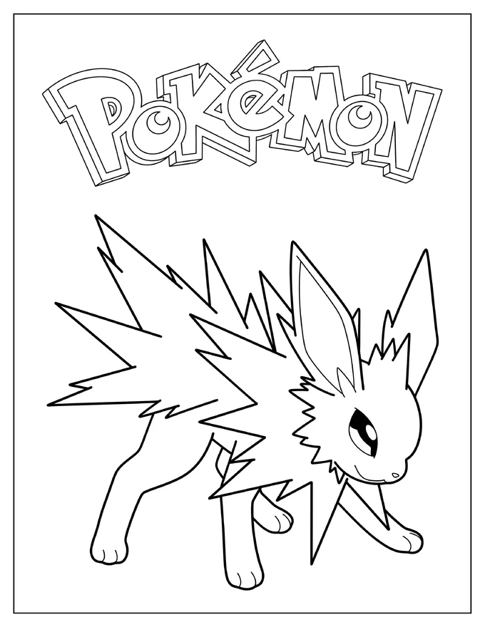 Jolteon Pokemon Poster Coloring Page