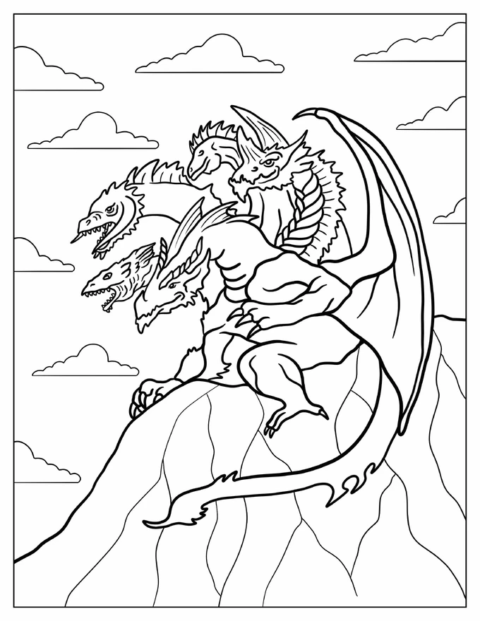 Dungeons And Dragons Tiamat Coloring Page