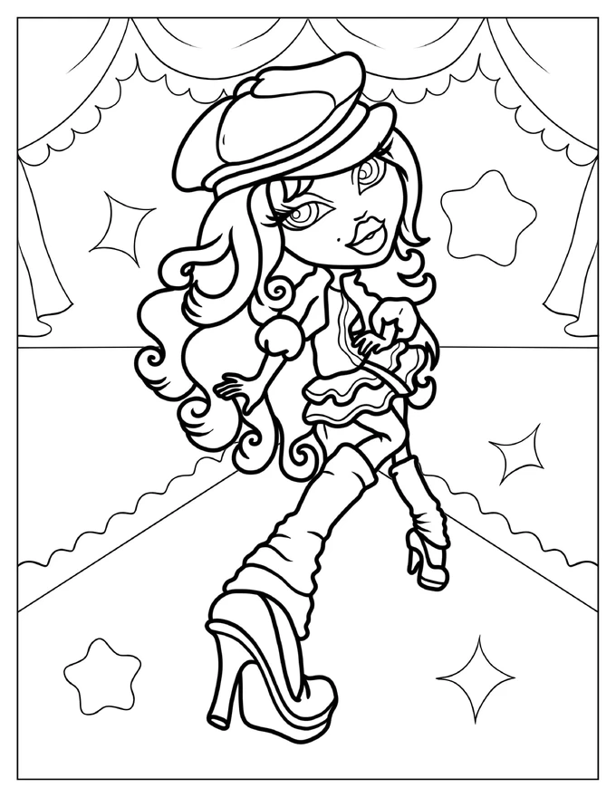 Kawaii Phoebe Bratz Coloring Page