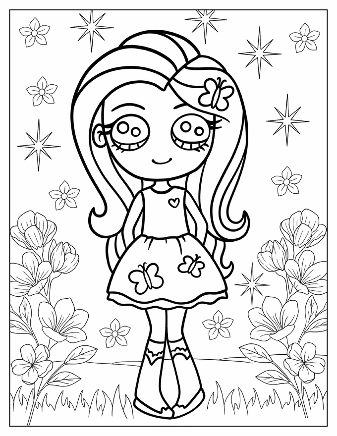 Simple Fluttershy Equestria Girls Coloring Page For Kids