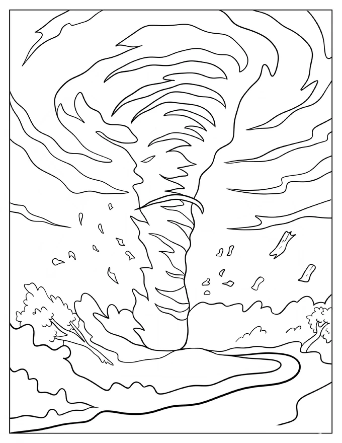 Massive Tornado Passing Through Forest