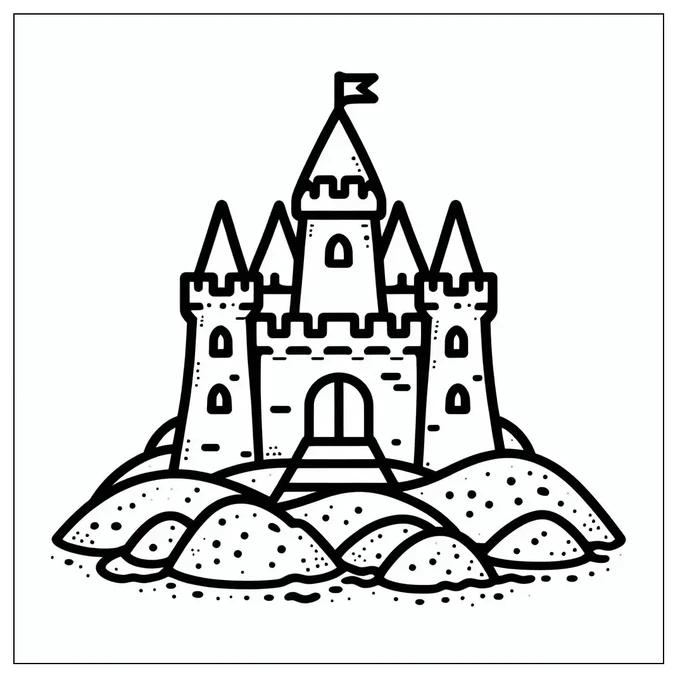 Sand Castle Coloring Page