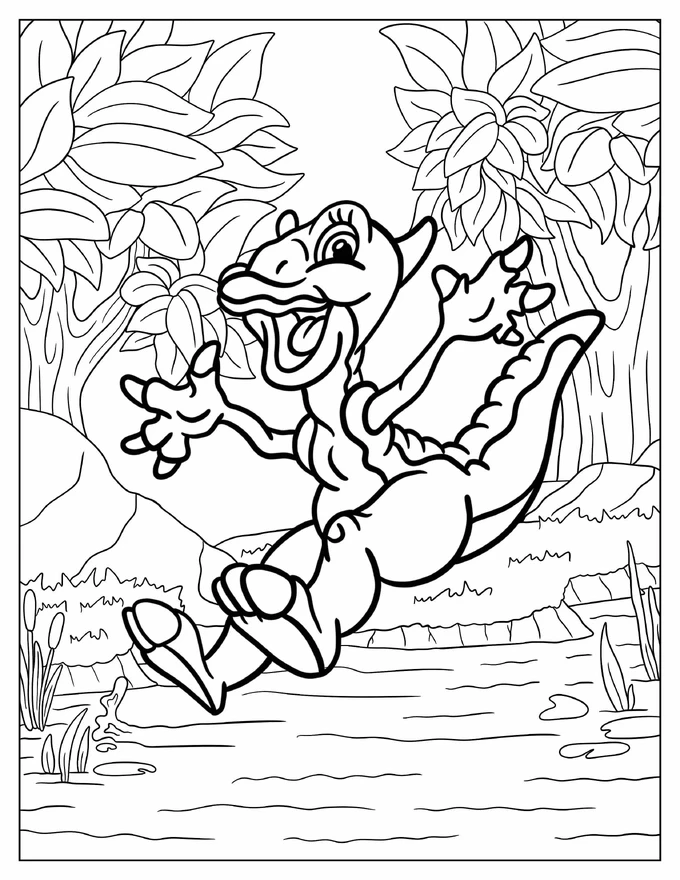 Land Before Time Ducky Jumping In The Air