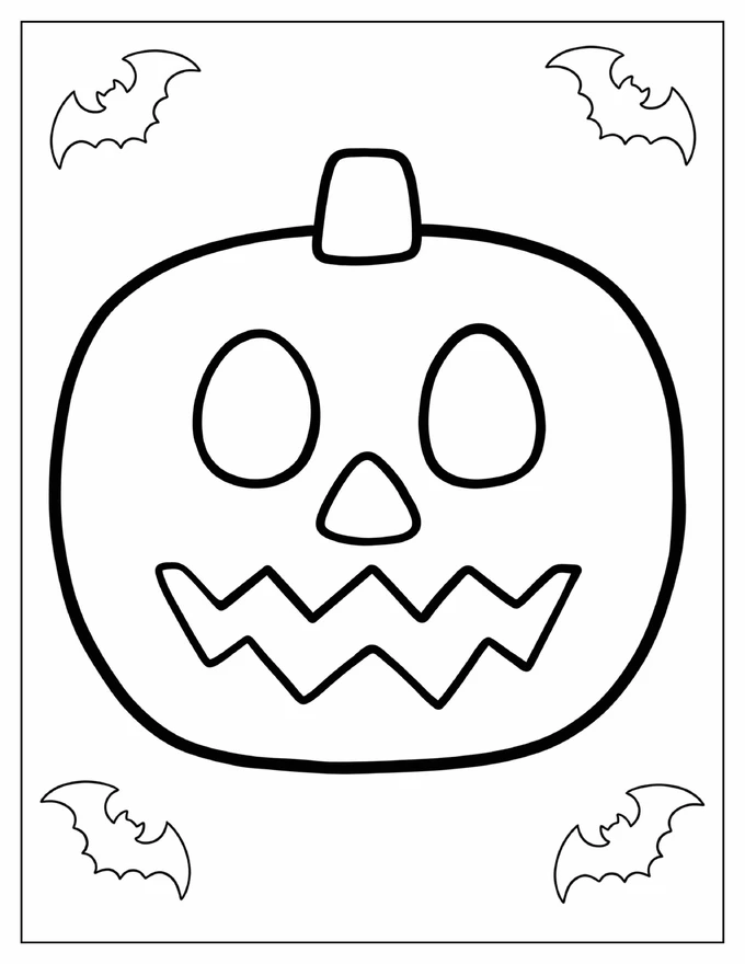 Easy Jack O Lantern To Color For Preschoolers