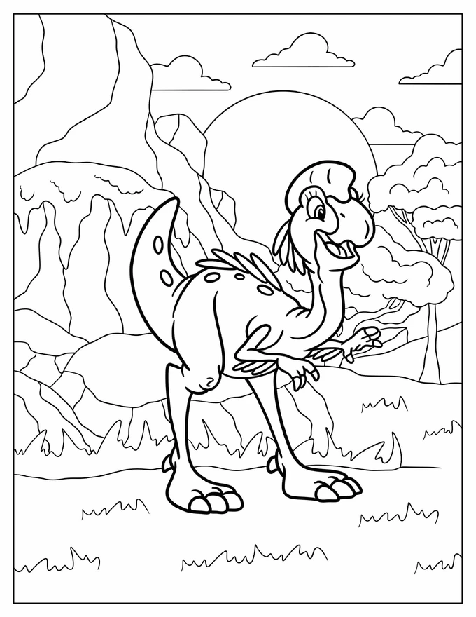 Happy Ruby on The Mountain Coloring Page