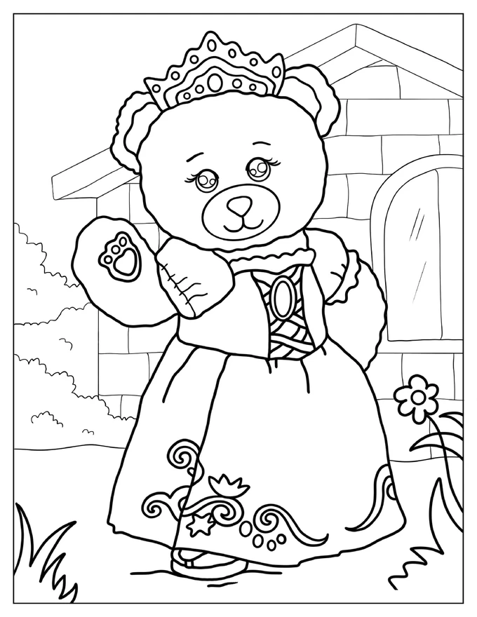 Girl Teddy Bear Wearing a Crown