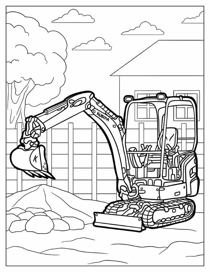 Kubota Mini Excavator To Color