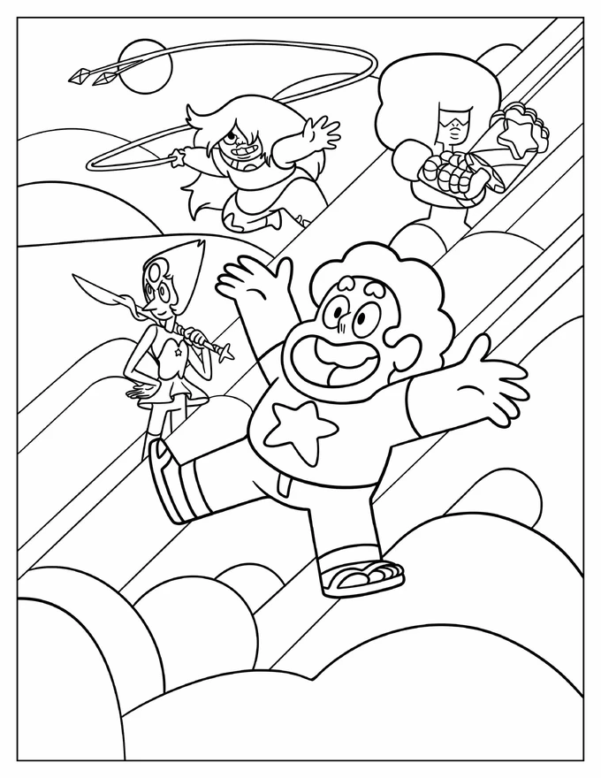 Steven Universe Cartoon Network Coloring Page For Kids