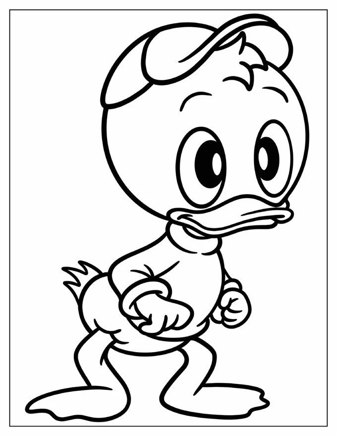 Kawaii Huey Coloring Page For Preschoolers