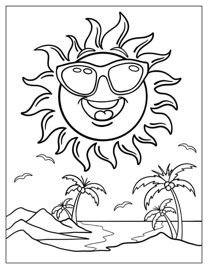 Sun Wearing Sunglasses At The Beach