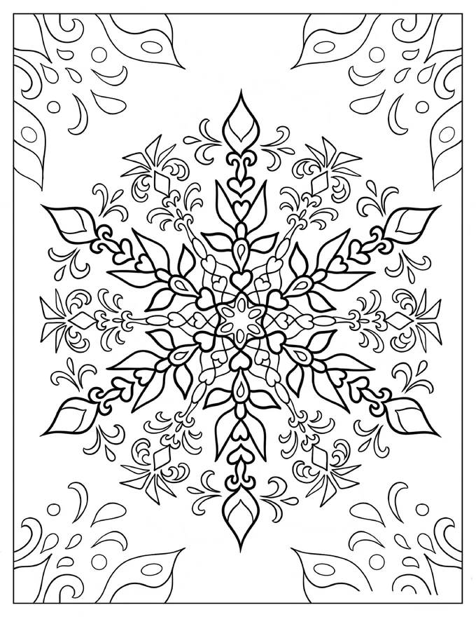 Intricate Snowflake Mandala