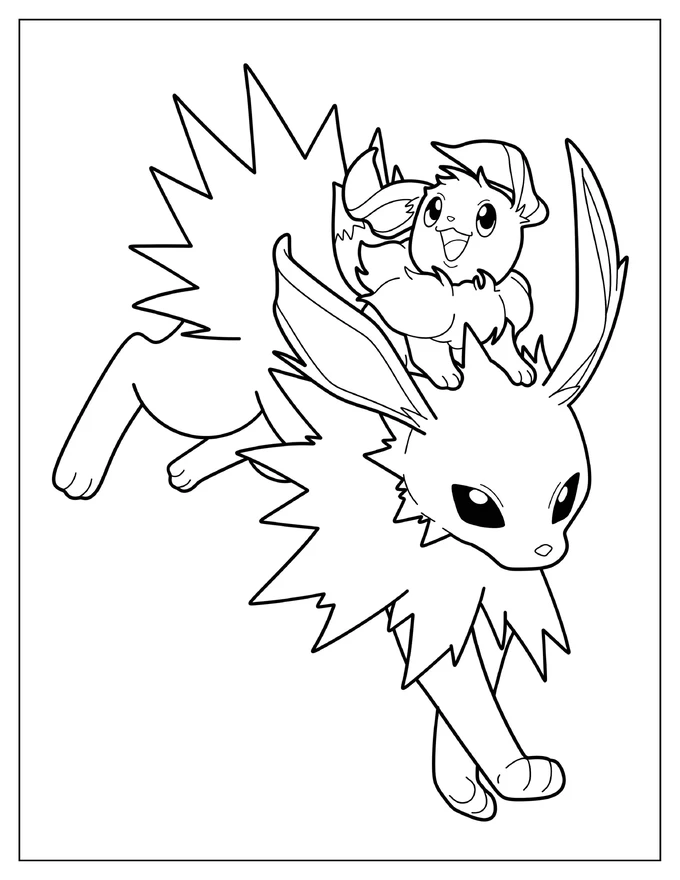 Eevee Riding On Jolteon’s Back