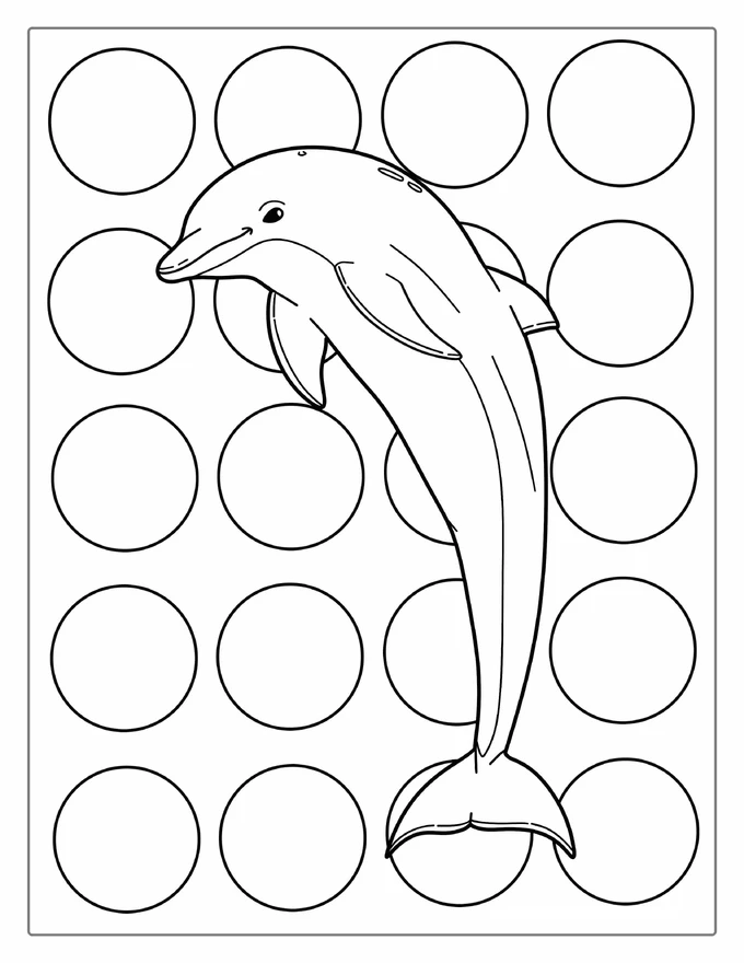 Common Bottlenose Dolphin Coloring Page