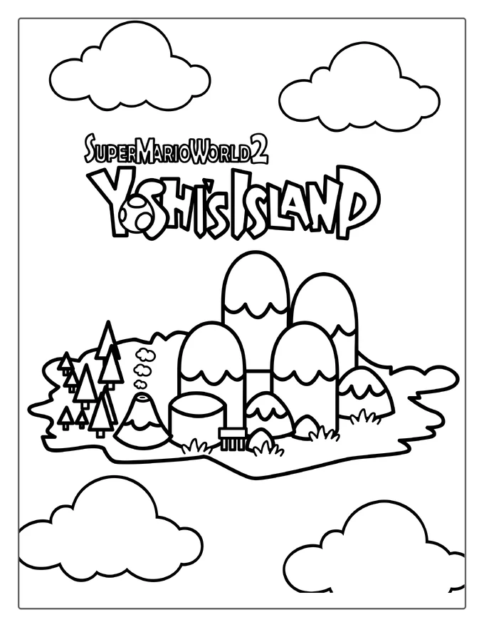 Yoshi’s Island Coloring Sheet