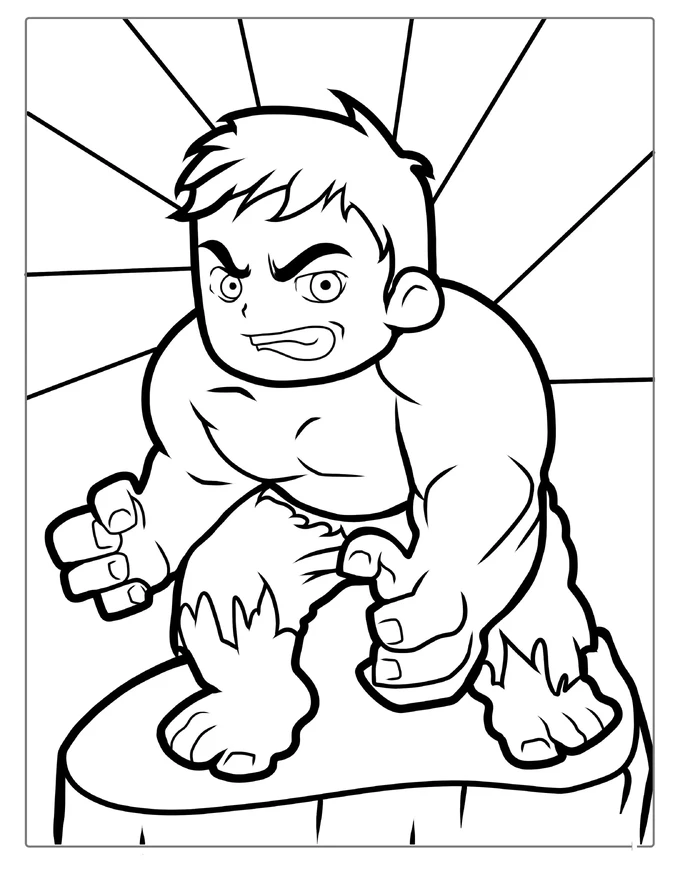 Angry Baby Hulk Coloring Sheet