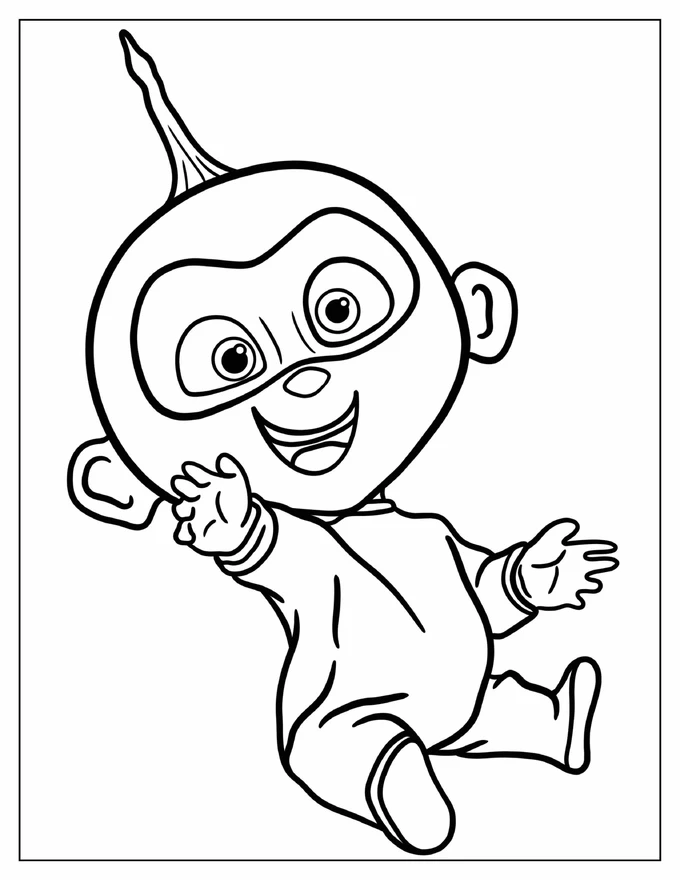 Incredibles Jack Jack Smiling Coloring Page