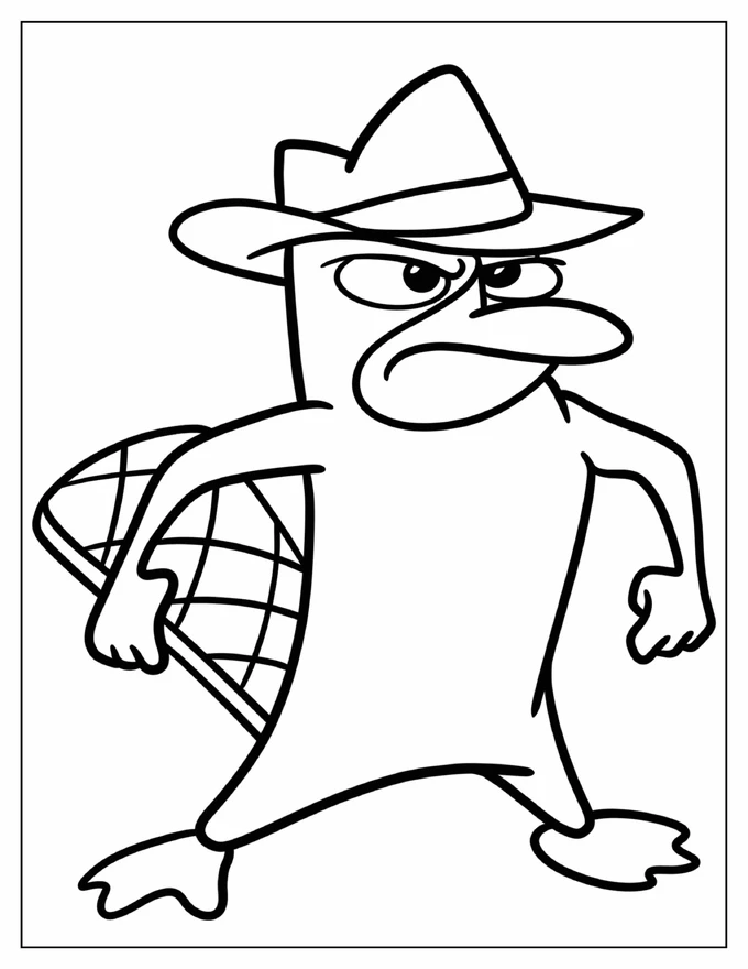 Perry The Platypus Coloring Page For Preschoolers