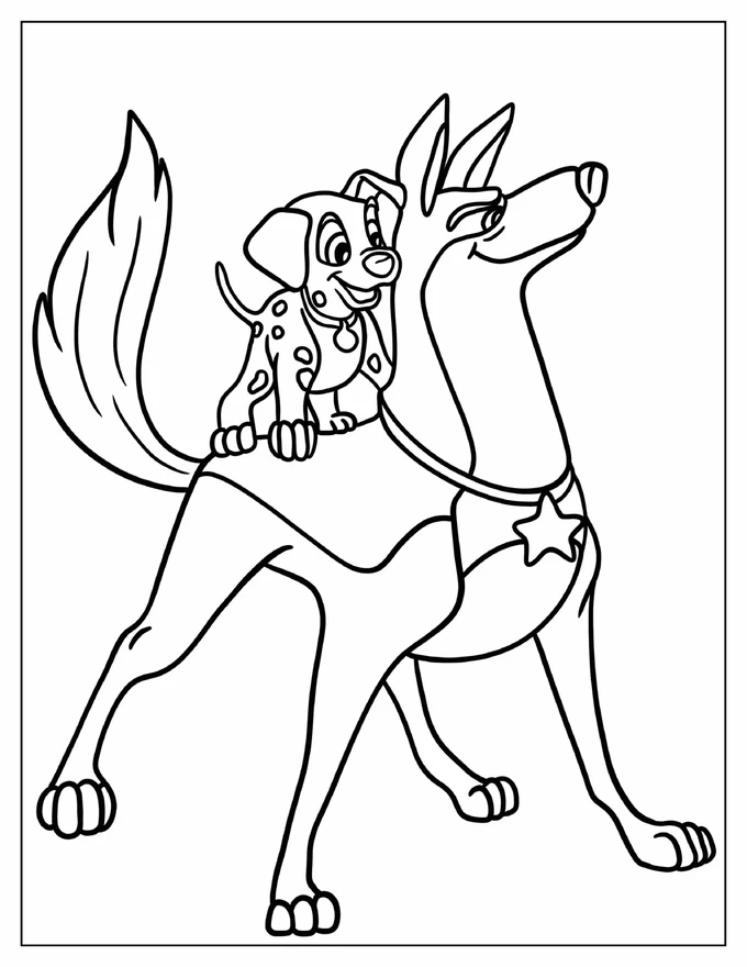 Simple Outline Of Patch And Thunderbolt Coloring Sheet