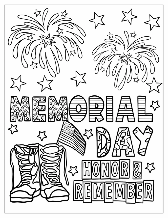 Memorial Day Honor And Remember With Fireworks And Combat Boots