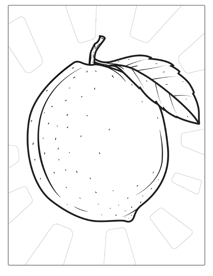 Outline Of Big Lemon To Color