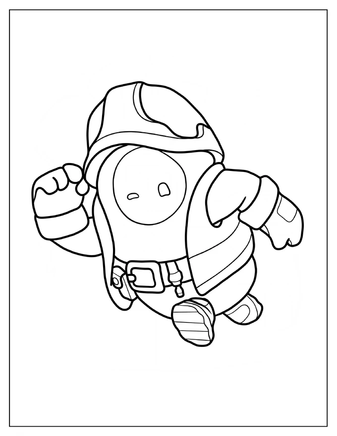 Fall Guys Bean In Builder Costume Coloring Sheet