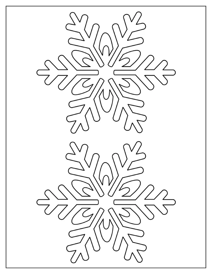 Two Half Page Detailed Snowflake Christmas Stencil