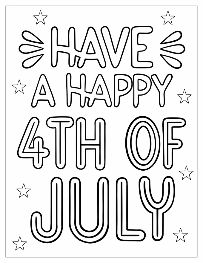 Have a Happy 4th Of July To Color