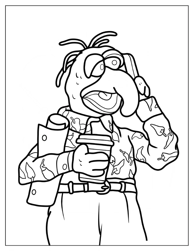 Confused Gonzo Holding Cup Of Coffee