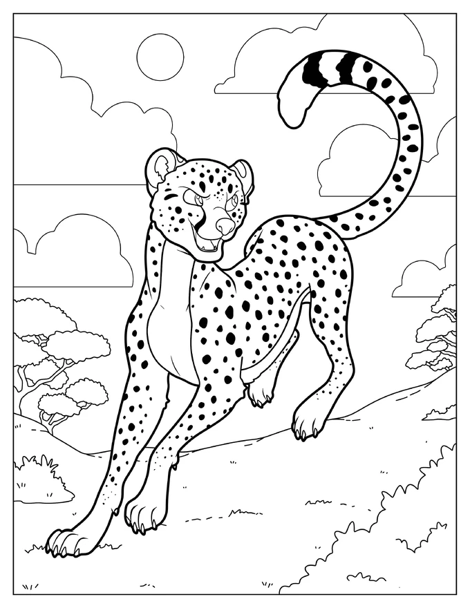 Cartoon Cheetah With Mischievous Grin