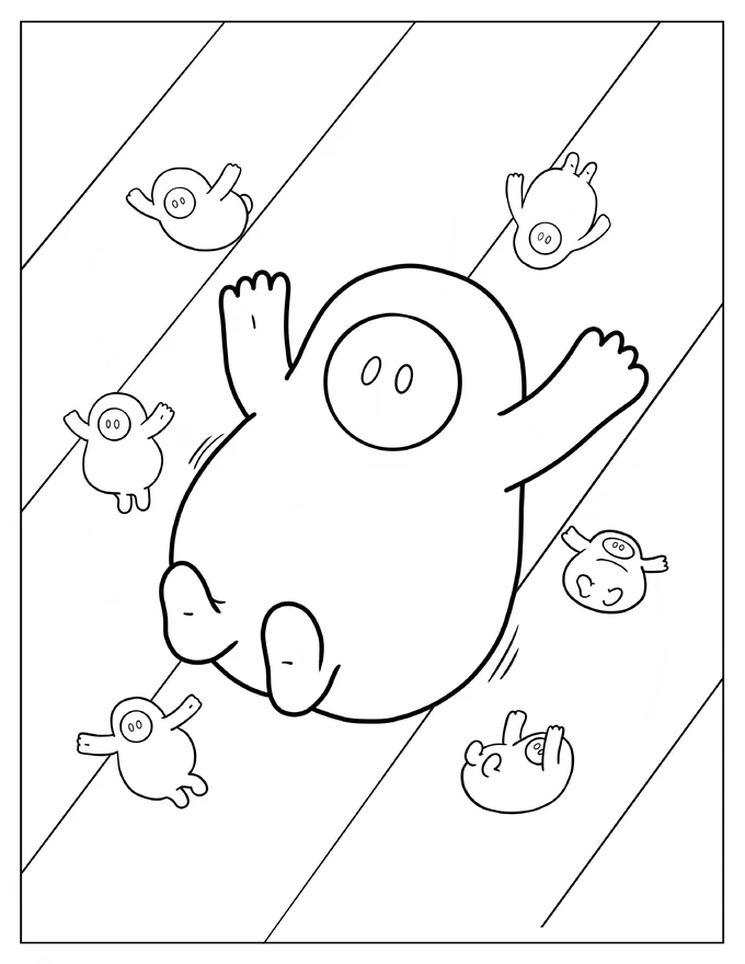 Simple Beans Falling Coloring Page For Preschoolers