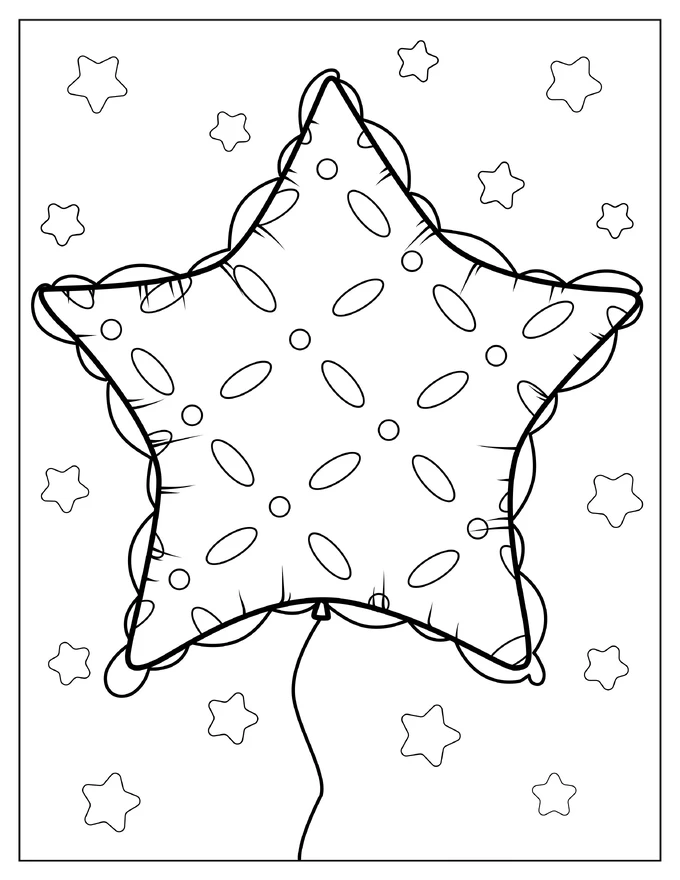 Star Shaped Balloon Coloring Page