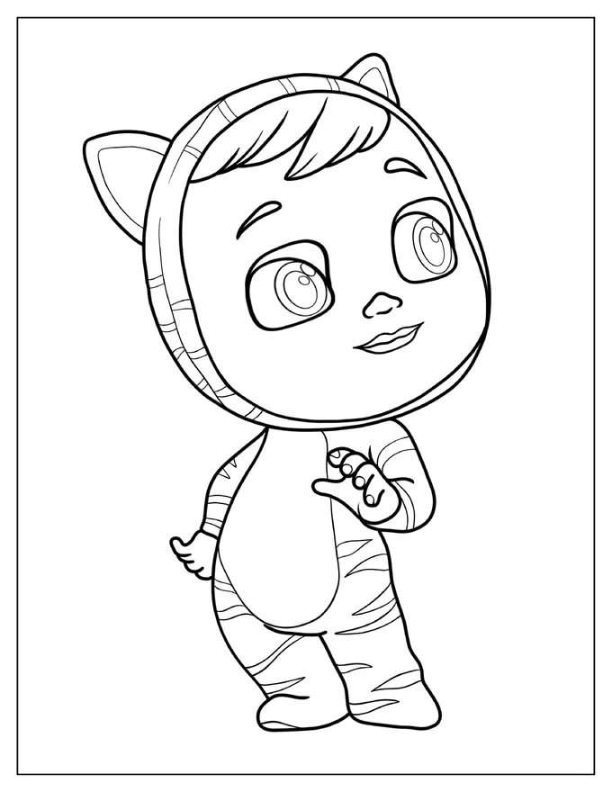 Smiling Katie Cry Babies Coloring Page